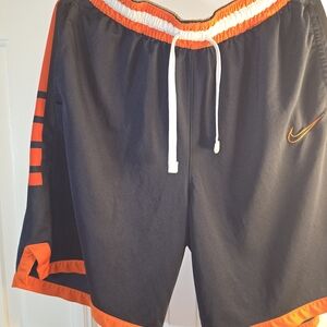 Nike Black and Orange Athletic Shorts